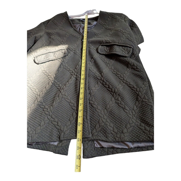 Mazel Olive Green Quilted Lined Button Up Jacket One Size - Picture 5 of 10